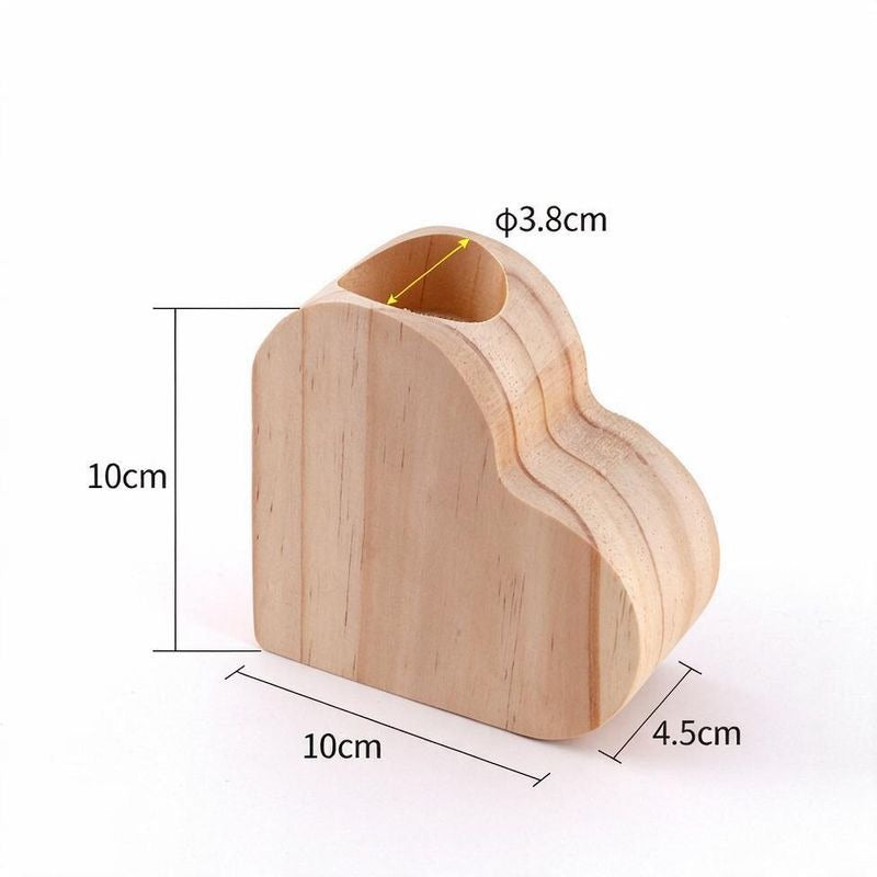 Set of 5 Pinewood Heart-Shaped Candle Holders, Rustic European Style Decor for Christmas, Valentine's Day, and Home