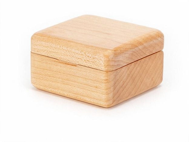 Handcrafted Beechwood Music Box, Heart and Square Design, Walnut Finish, Perfect Birthday Gift