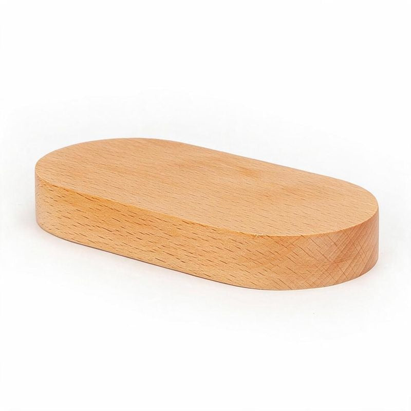 Walnut Wood Elliptical Base, Handmade Wooden Display Stand for Miniatures, Figurines, and DIY Crafts, Modern Minimalist Style, 4 Sizes