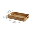 Handwoven Willow Basket, Rectangle Fruit Bowl, Home Storage Organizer for Kitchen, Living Room, Bedroom, Travel, 2 Sizes