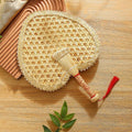 Handwoven Wheat Straw Fan, Large Chinese Style Handheld Fan, Summer Cooling Fan, Eco-Friendly Gift, 11" x 14"