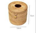 Rattan Tissue Box Holder, Farmhouse Style, Multi-Purpose, Desktop or Living Room Organizer
