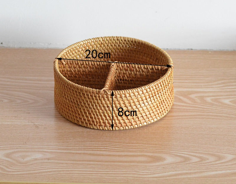 Handwoven Rattan Square Storage Basket, Modern Minimalist Design, Multiple Sizes, No Lid