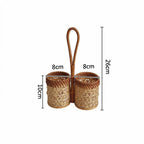 Handwoven Rattan Square Storage Basket, Modern Minimalist Design, Multiple Sizes, No Lid