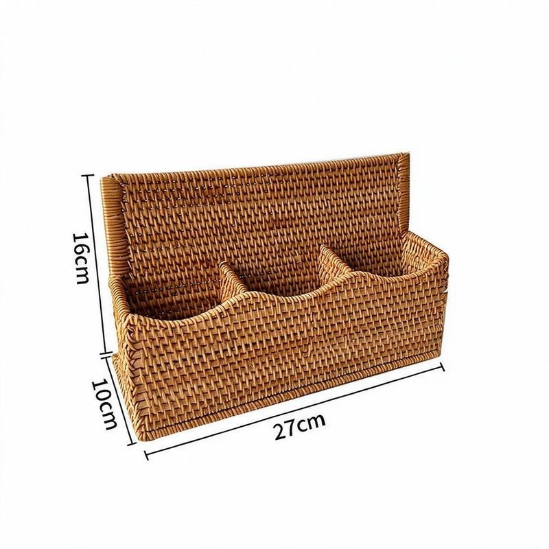 Handwoven Rattan Square Storage Basket, Modern Minimalist Design, Multiple Sizes, No Lid