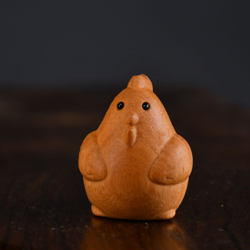 Chinese Zodiac Boxwood Carved Figurine, 1.5" Miniature Handcrafted Wooden Statue, Traditional Style