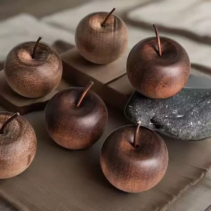 Apple-Shaped Wooden Car Air Freshener, Home Decor Diffuser, Sapele Wood
