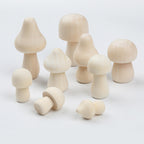 Natural Wooden Mushroom Craft Set, 100-Piece DIY Kids Painting Kit, Simple Style Home Decor