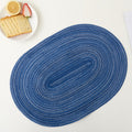 Handwoven Cotton Placemat, Oval Heat-Resistant Table Mat, Eco-Friendly Ramie Fabric, Ins Style, 20"