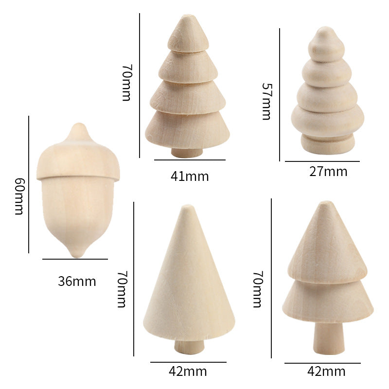 Wooden Acorn Craft Kit, DIY Painting Toy for Kids, Set of 10, Natural Wood Finish