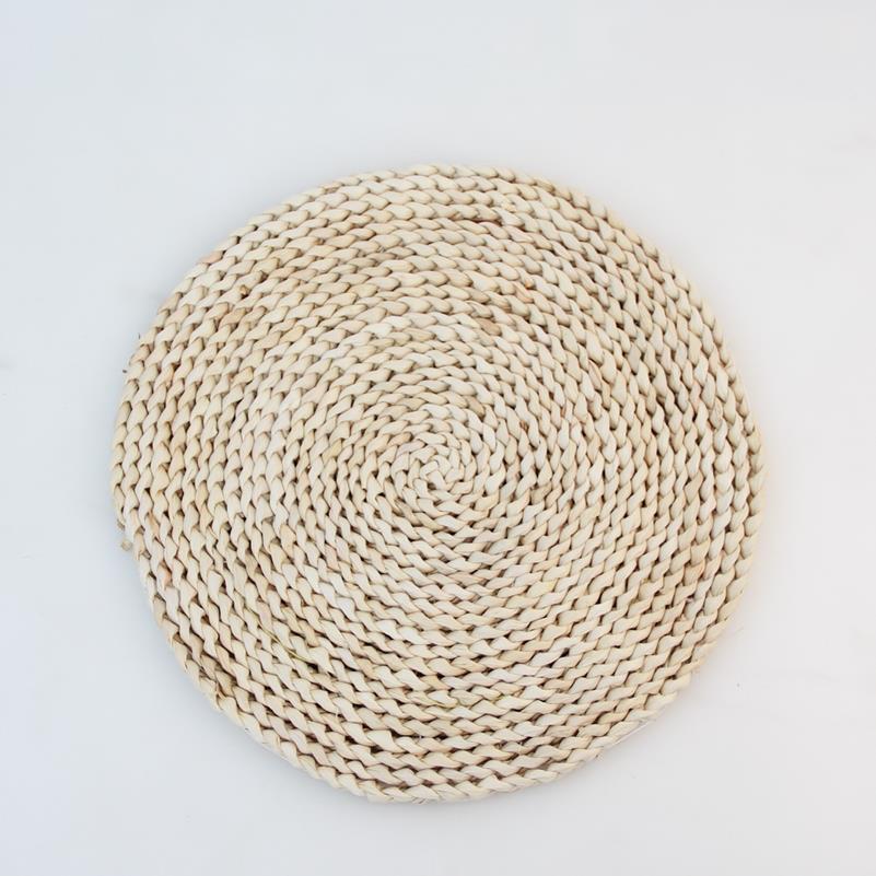 Handwoven Corn Husk Placemats, Set of Round Natural Fiber Table Mats, Japanese-Inspired Eco-Friendly Heat Resistant Coasters, 4.5"-14" Diameter