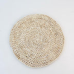 Handwoven Corn Husk Placemats, Set of Round Natural Fiber Table Mats, Japanese-Inspired Eco-Friendly Heat Resistant Coasters, 4.5"-14" Diameter