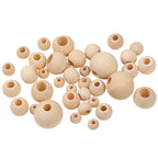 Natural Wooden Beads, 100-Pack, 10-30mm Diameter, DIY Crafting, Jewelry Making