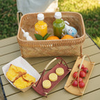 Handwoven Bamboo Basket, Modern Minimalist Style, Wooden Organizer for Home, Office, or Picnic