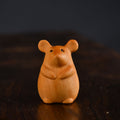 Chinese Zodiac Boxwood Carved Figurine, 1.5" Miniature Handcrafted Wooden Statue, Traditional Style