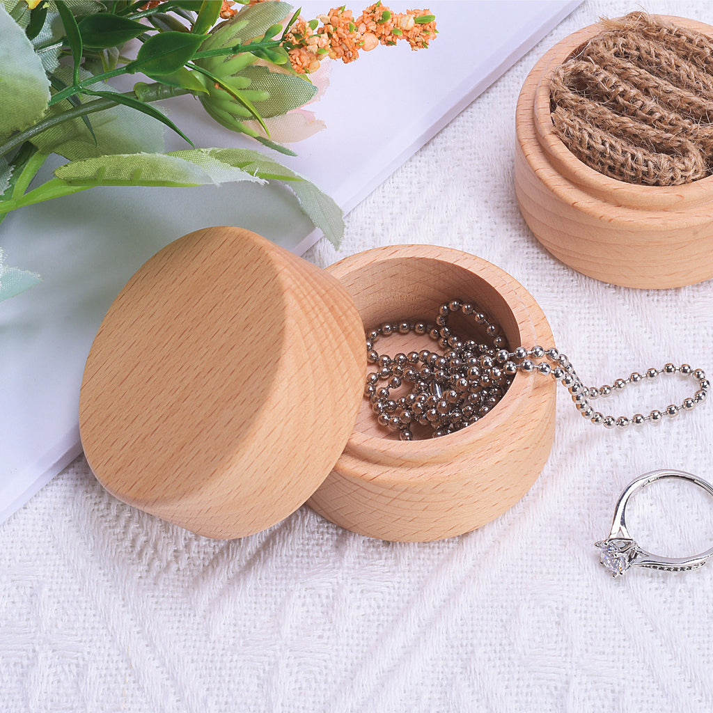 Hand-Painted Beechwood Jewelry Box, 1.5" Mini Ring Keepsake Box, Wedding Gift, Travel Souvenir, Employee Appreciation Present