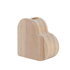 Set of 5 Pinewood Heart-Shaped Candle Holders, Rustic European Style Decor for Christmas, Valentine's Day, and Home