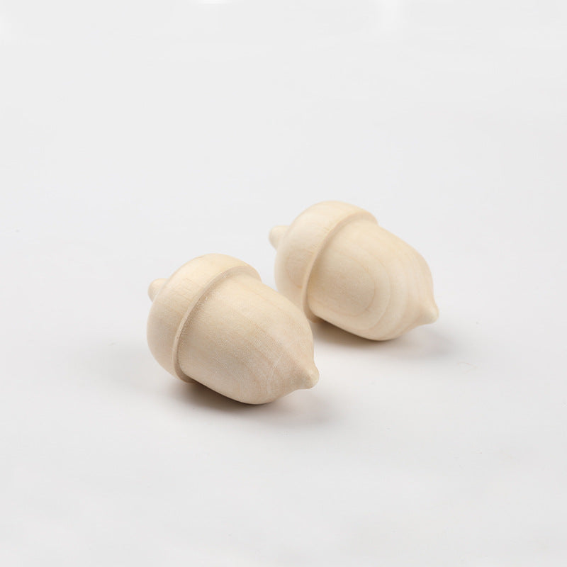 Wooden Acorn Craft Kit, DIY Painting Toy for Kids, Set of 10, Natural Wood Finish