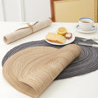 Handwoven Cotton Placemat, Oval Heat-Resistant Table Mat, Eco-Friendly Ramie Fabric, Ins Style, 20"
